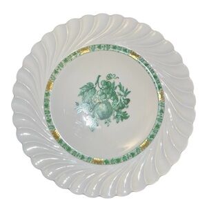 Vintage Haviland Limoges Calais Pattern 8.5” White Plate with Green Fruit Motif